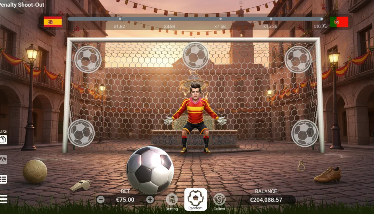 Penalty Shoot Out es un juego arcade en el que el jugador se convierte en un futbolista profesional