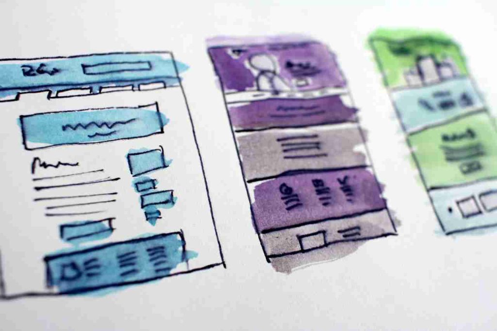 Diseño Web en un boceto de papel